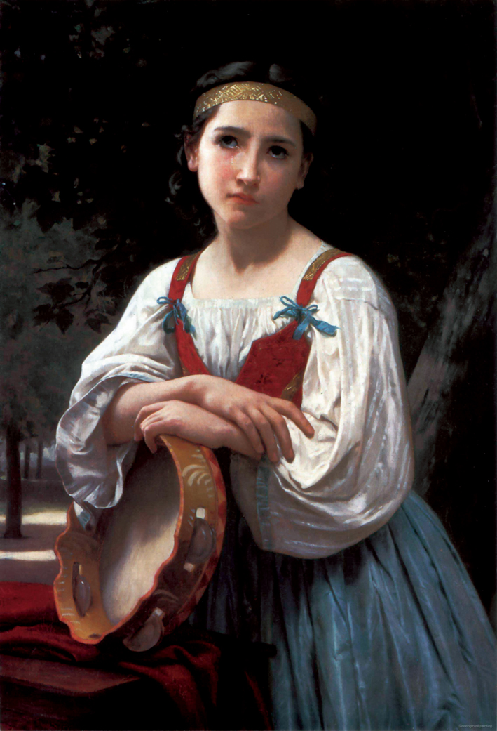 阿道夫·布格罗 Adolphe Bouguereau —— 持巴斯克鼓的波希米亚女郎